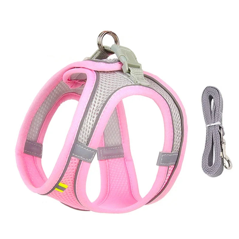 Kit Peitoral e Guia Refletivo para Pets