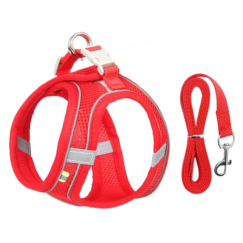 Kit Peitoral e Guia Refletivo para Pets