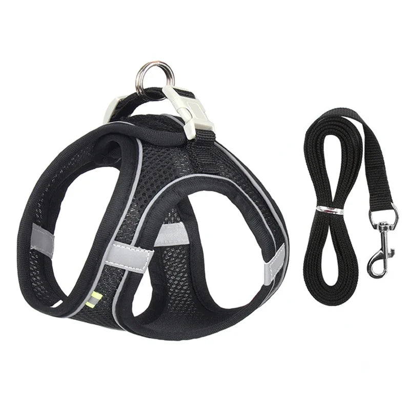 Kit Peitoral e Guia Refletivo para Pets