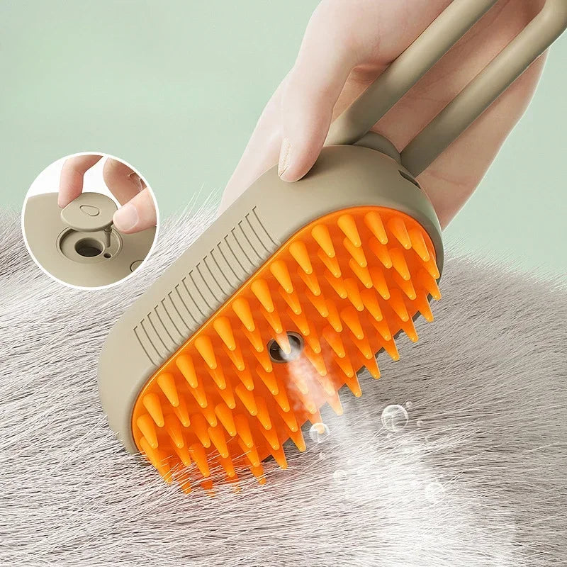 Escova a Vapor para Gatos e Cães - 3 em 1